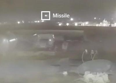 فیلم، ویدئوی منتشر شده نیویورک تایمز شلیک دو موشک را نشان می دهد